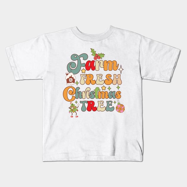 Farm Fresh Christmas Tree Kids T-Shirt by MZeeDesigns